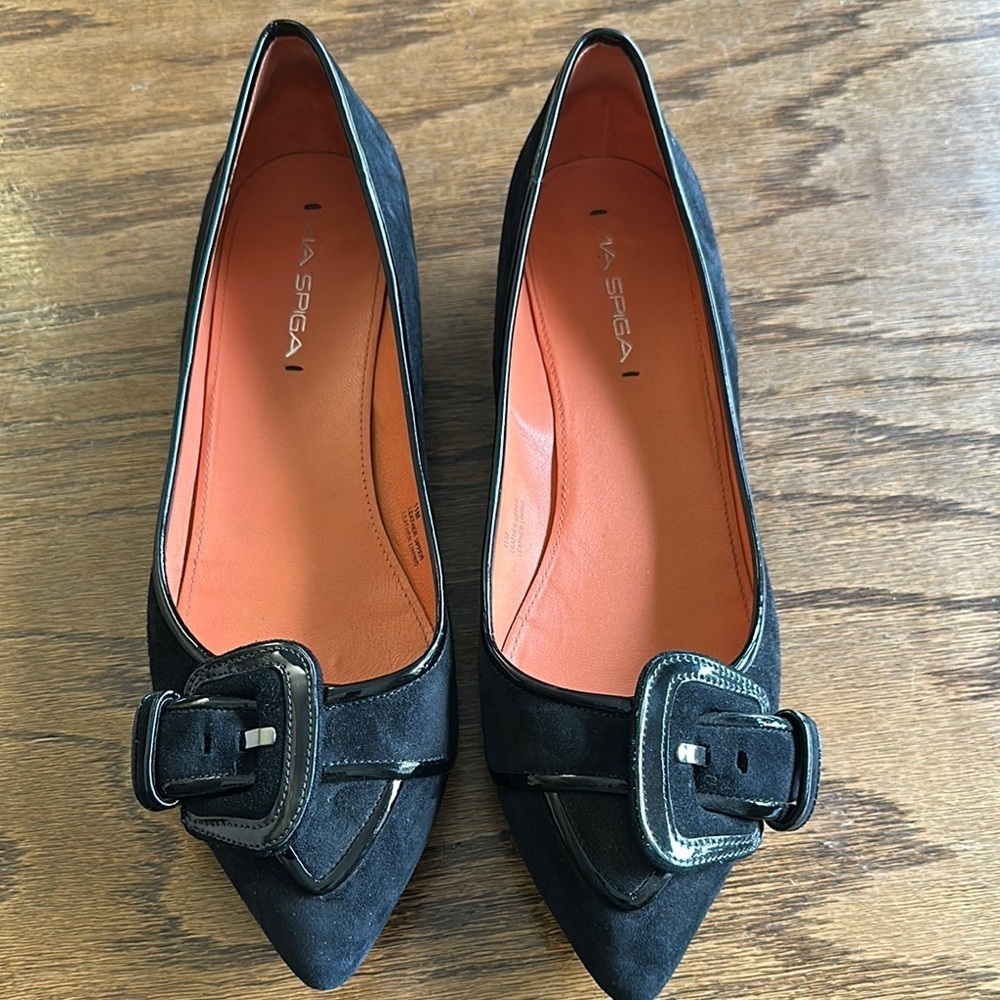 Via Spiga Elegant Black Suede Women's Flats - Picture 2 of 6
